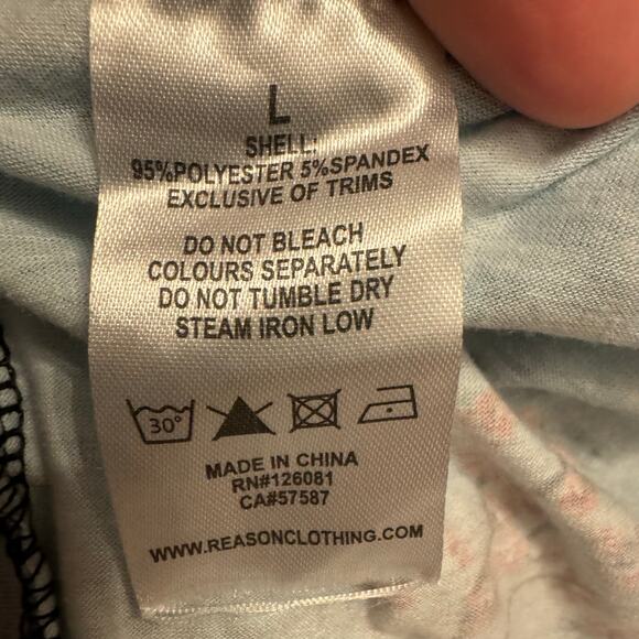 Reason Brand Clothing NY Tee Shirt Japanese Cherry Blossom All Over Print Sz L - Picture 6 of 6